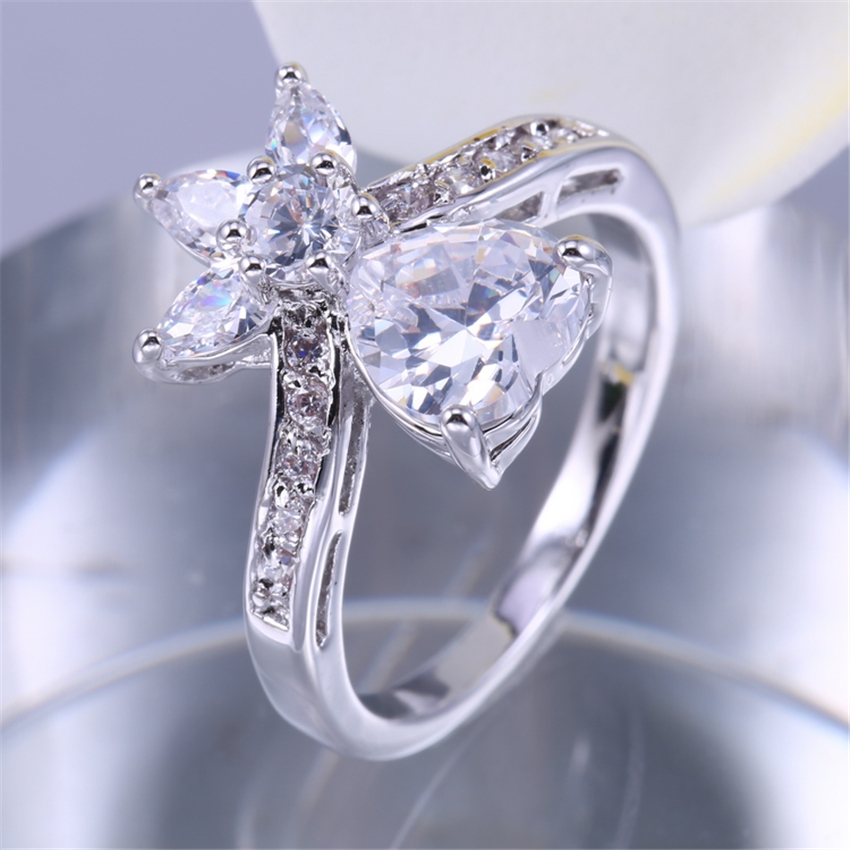 2017 новые модные серебряные кольца с фианит крапановая закрепка свадебные кольца 925 кольца для женщин кольцо женщины модель rg022